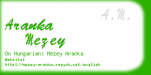 aranka mezey business card